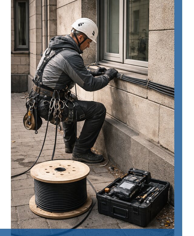 Прокладка оптоволоконного кабеля в Кимовске от 825 р. | ВЫСОТНИК-Кмв