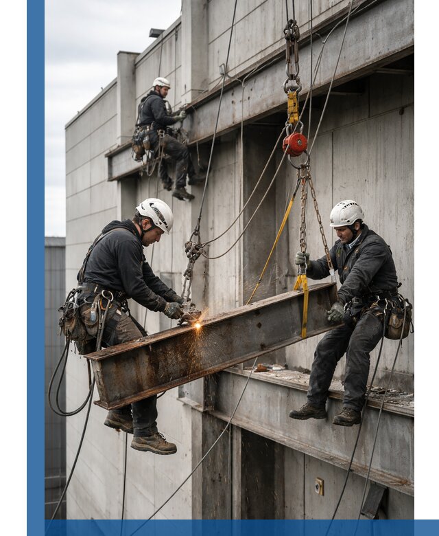 Демонтаж металлоконструкций на высоте в Кимовске под ключ