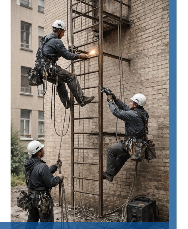 Ремонт пожарной лестницы в Кимовске от 7731 р. | ВЫСОТНИК-Кмв