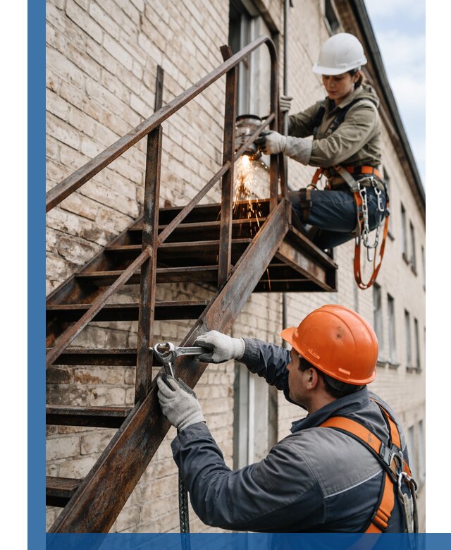 Ремонт и восстановление пожарных лестниц с выездом в Кимовске