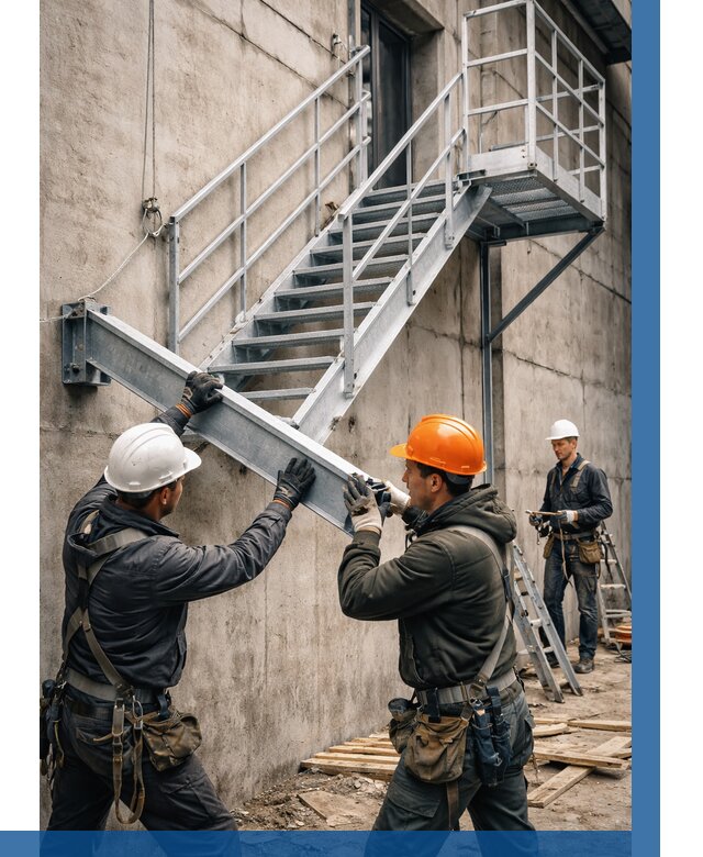 Монтаж металлических лестниц в Кимовске от 15462 р. | ВЫСОТНИК-Кмв