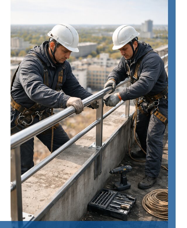 Монтаж перил на высоте в Кимовске от 2577 р. | ВЫСОТНИК-Кмв