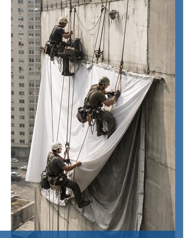 Замена баннерного полотна в Кимовске от 6700 р. | ВЫСОТНИК-Кмв—заказать