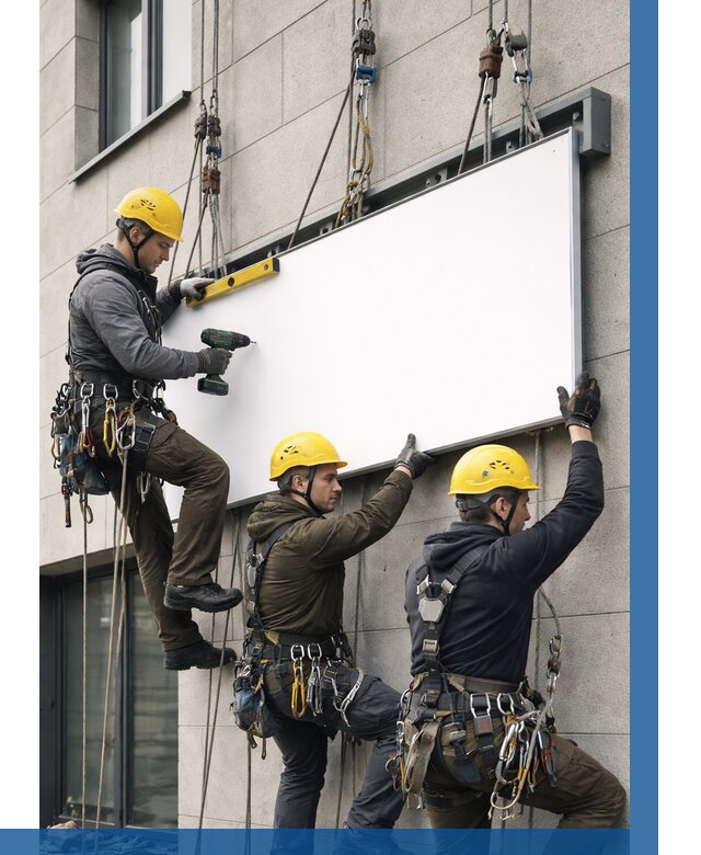 Монтаж рекламной вывески в Кимовске от 8246 р. | ВЫСОТНИК-Кмв