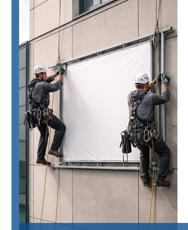 Монтаж наружной рекламной вывески в Кимовске под ключ