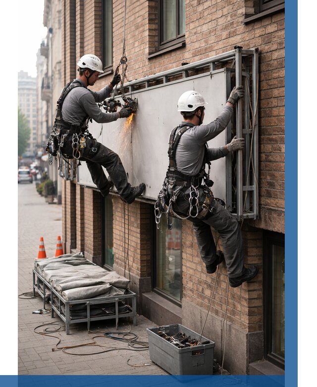 Демонтаж рекламной вывески в Кимовске от 6700 р. | ВЫСОТНИК-Кмв