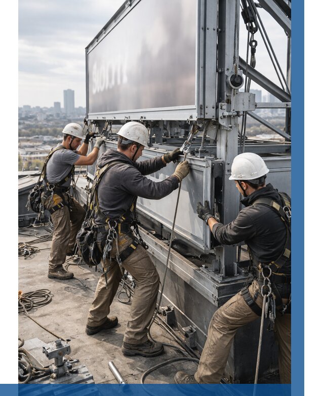 Монтаж крышной рекламной конструкции в Кимовске от 61848 р.|ВЫСОТНИК-Кмв