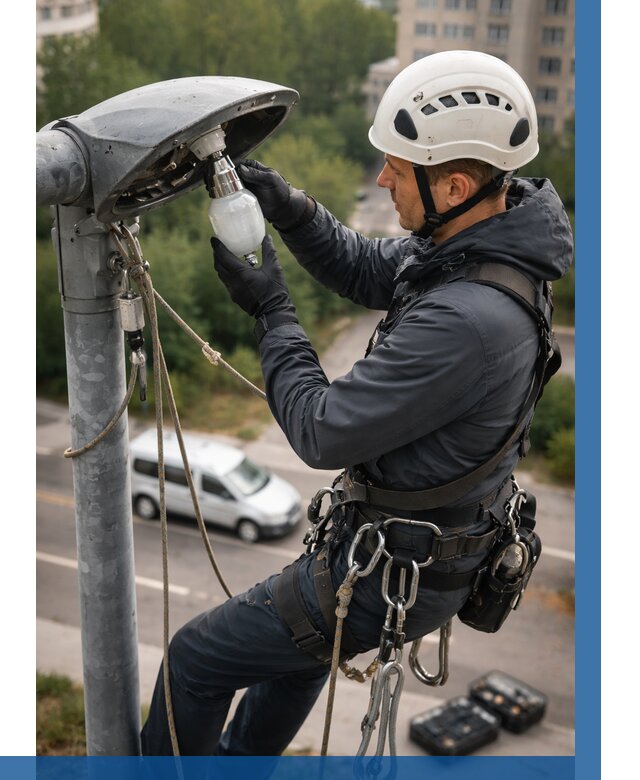 Замена ламп на высоте в Кимовске от 2577 р. | ВЫСОТНИК-Кмв