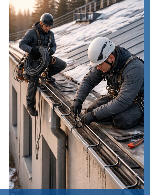 Монтаж греющего кабеля на кровле в Кимовске от 464 р. | ВЫСОТНИК-Кмв