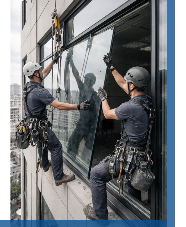 Замена стеклопакетов на высоте в Кимовске от 5669 р. | ВЫСОТНИК-Кмв