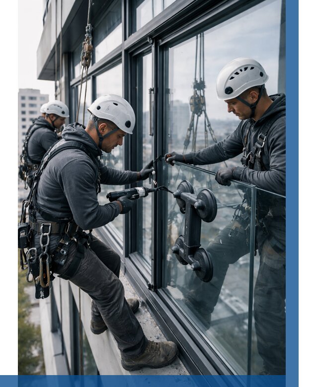 Витражное остекление зданий в Кимовске от 3608 р. | ВЫСОТНИК-Кмв