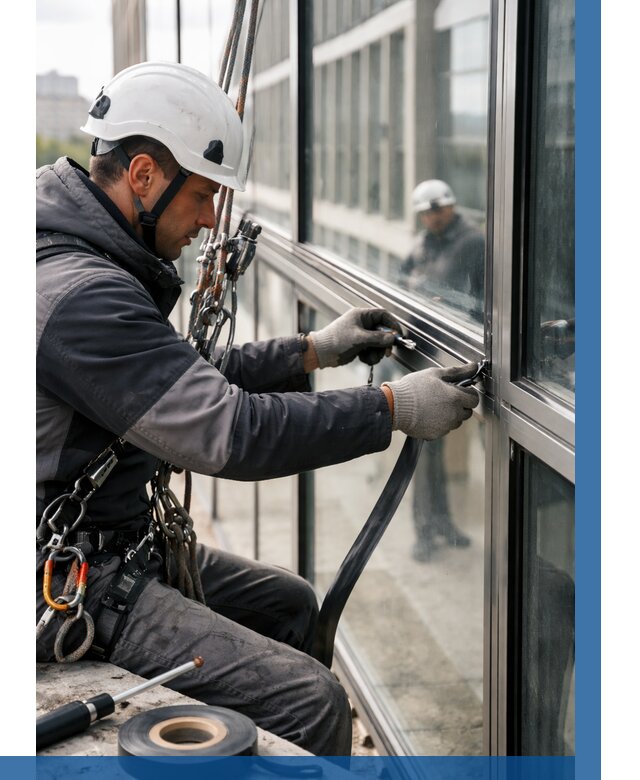 Ремонт витражных конструкций в Кимовске от 3608 р. | ВЫСОТНИК-Кмв