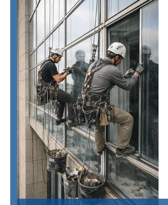 Ремонт витражных конструкций и фасадного остекления в Кимовске