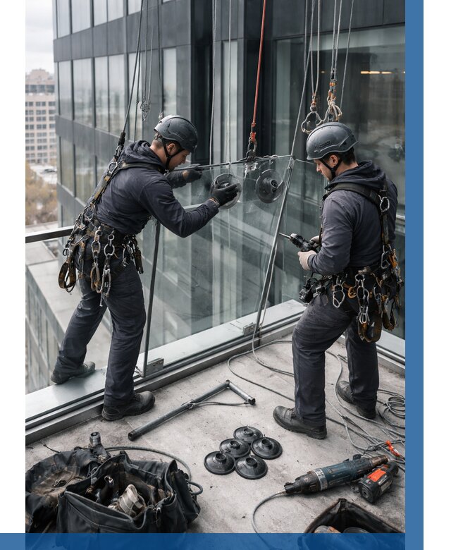 Монтаж стеклянных ограждений в Кимовске от 2577 р. | ВЫСОТНИК-Кмв