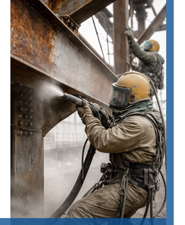 Пескоструйная очистка металлоконструкций в Кимовске по 618 р.  ВЫСОТНИК-Кмв