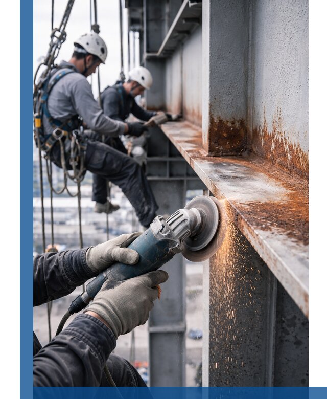 Зачистка металла от ржавчины и подготовка поверхностей в Кимовске