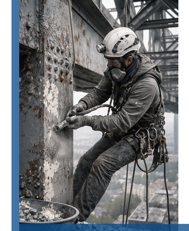 Удаление старой краски с металлических конструкций в Кимовске