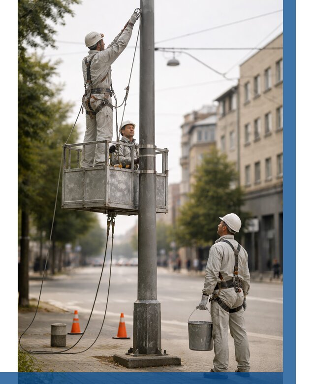Покраска опор освещения в Кимовске от 5154 р. | ВЫСОТНИК-Кмв