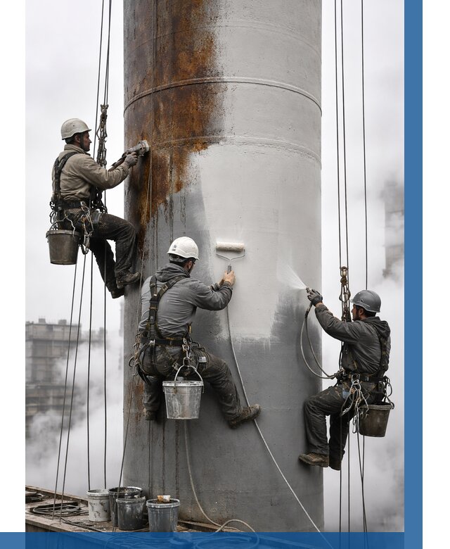 Покраска дымовых труб в Кимовске от 8762 р. | ВЫСОТНИК-Кмв