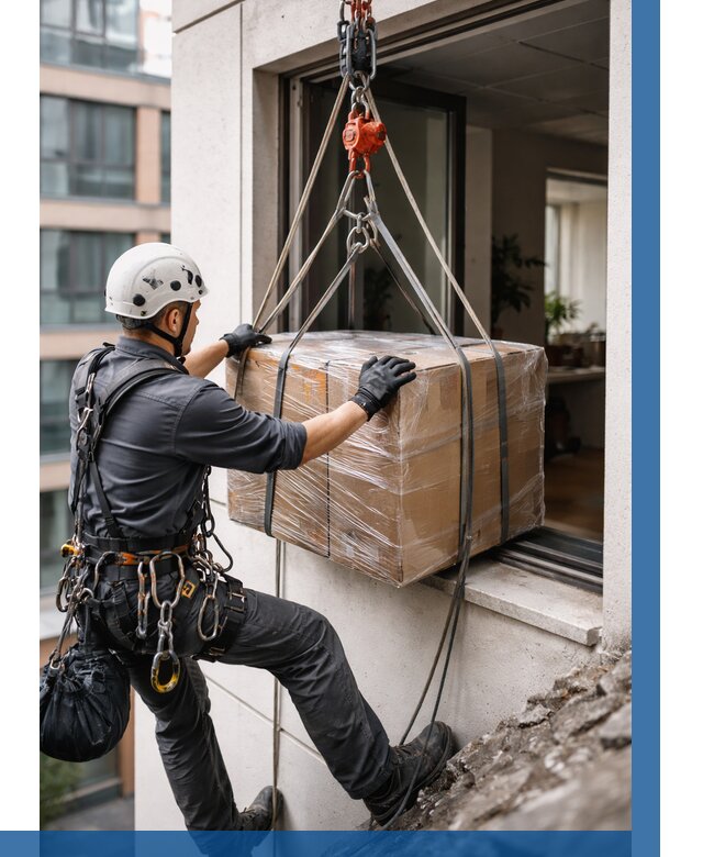 Подъем груза через окно в Кимовске от 4639 р. | ВЫСОТНИК-Кмв