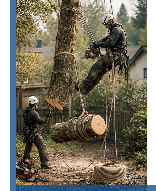 Валка деревьев частями в Кимовске, безопасно и аккуратно