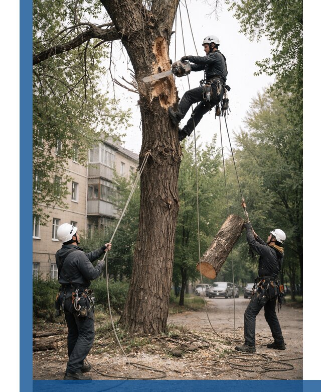 Срочное удаление аварийных деревьев в Кимовске с гарантией безопасности
