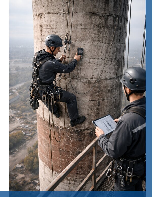 Обследование дымовой трубы в Кимовске от 8246 р. | ВЫСОТНИК-Кмв