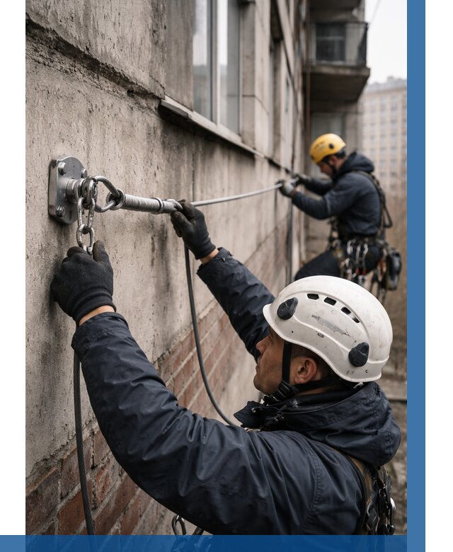 Монтаж анкерных линий в Кимовске от 3092 р. | ВЫСОТНИК-Кмв