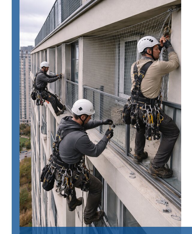 Профессиональный монтаж защитной сетки от птиц в Кимовске