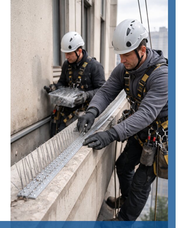 Установка шипов от птиц в Кимовске от 876 р. | ВЫСОТНИК-Кмв